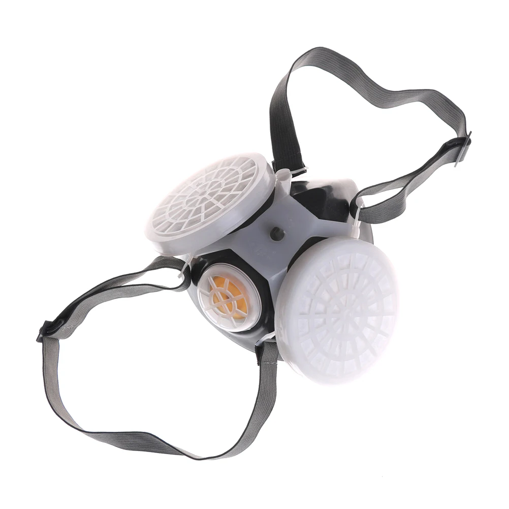 Respirator Anti Dust Respirator Gas Mask Twin Chemical Spray Paint Safety Half Face Mask Filter