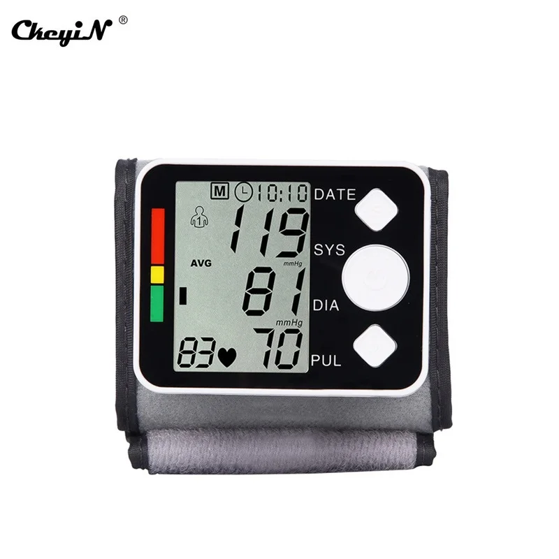 

Electronic Digital Wrist Blood Pressure Monitor Heart Rate Pulse Pressure Meter Portable Sphygmomanometer Monitor Health Care 44