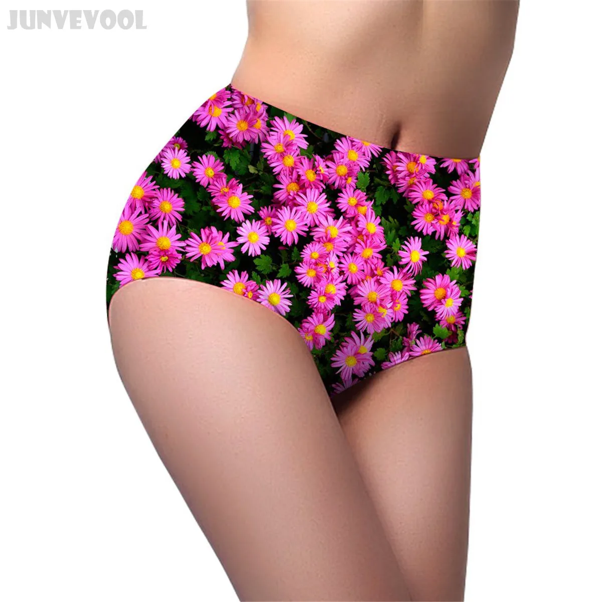 Lingerie High Waist Panties Flower New Women Underwear High Cut Floral Print Panties Shapewear