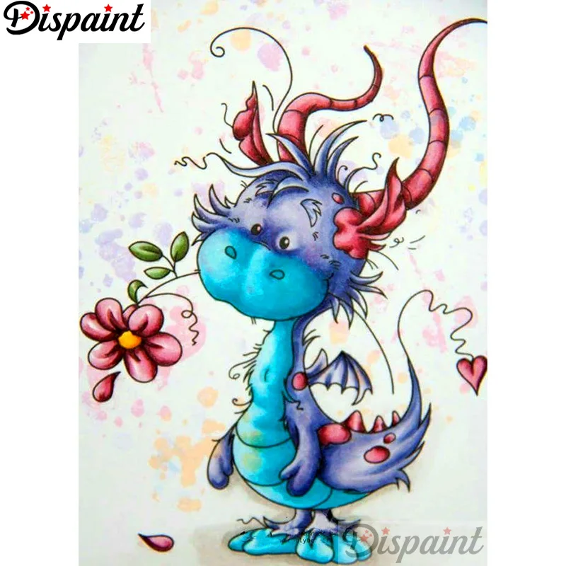 

Dispaint Full Square/Round Drill 5D DIY Diamond Painting "Cartoon dragon" 3D Embroidery Cross Stitch Home Decor Gift A12445