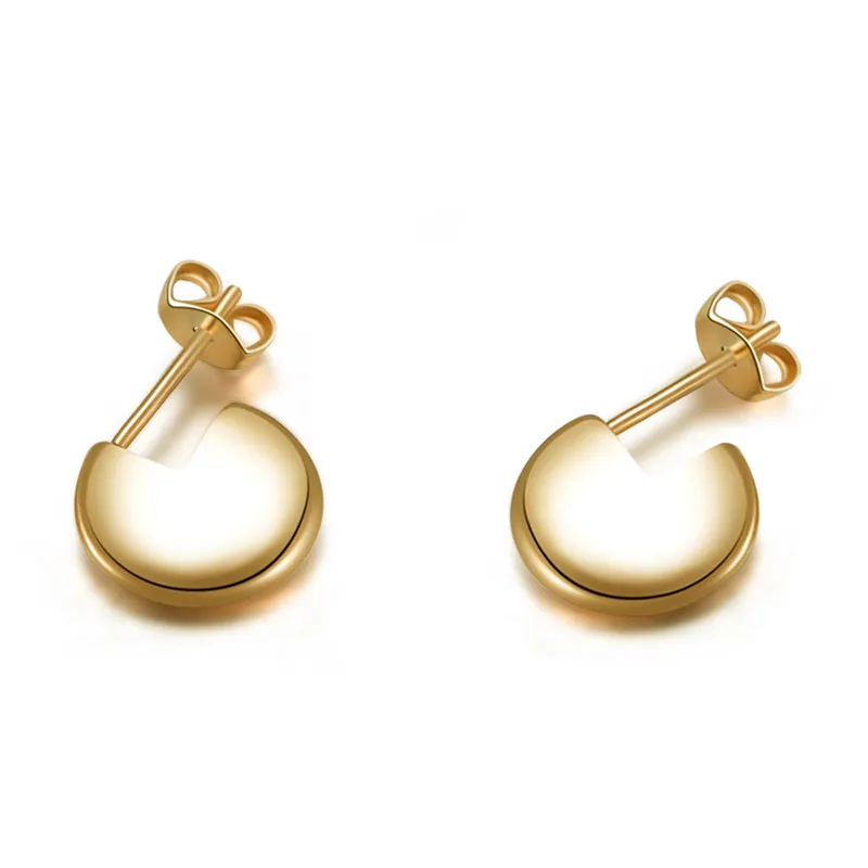 

Simple Trendy 18 K Fashion Gold Earrings Bijoux Small Stud Earrings For Women Jewelry brincos boucle d'oreille femme 2018