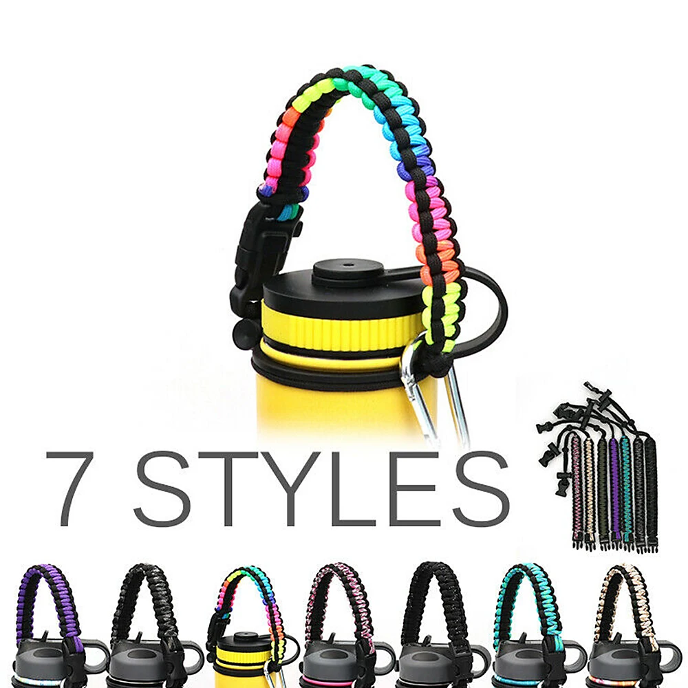 

Outdoor Portable Hanging Rope Kid Water Bottle Kettle Belt Lanyards Adult Sport Cup Weave Belt Strap Camping Hiking Accessories