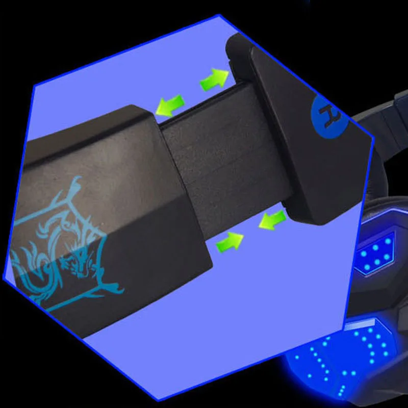 NDJU Deep Bass Gaming Headphone Over-Ear Gamer Headset Headband  with MIC Stereo Earphone with Light for Computer PC Gamer