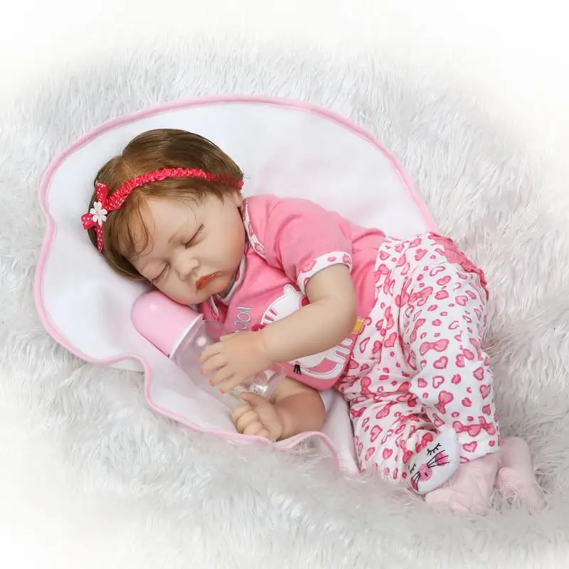 

Pursue 22"/55 cm Handmade Realistic Sleeping Soft Silicone Reborn Dolls Real Newborn Reborn Babies Toys for Children Girls Gift