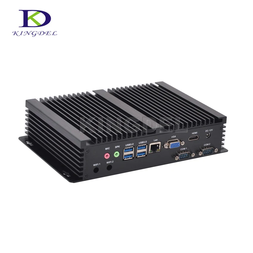  Kingdel Fanless barebone computer Intel Core i5 4200U, Dual HDMI,WiFi,USB 3.0,6 COM RS232 industrial PC 