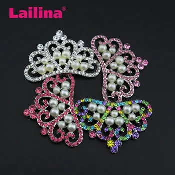 

Mix Colors Faux Pearl Crown Buttons Embellishments for Craft Buttons