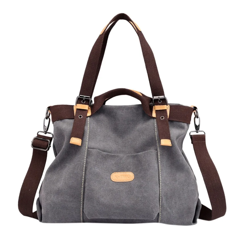 

Canvas Bag Handbag Famous Brand Large Capacity Patchwork Tote Bag Hipster Classic Vintage Shoulder Travel Bag #Zer