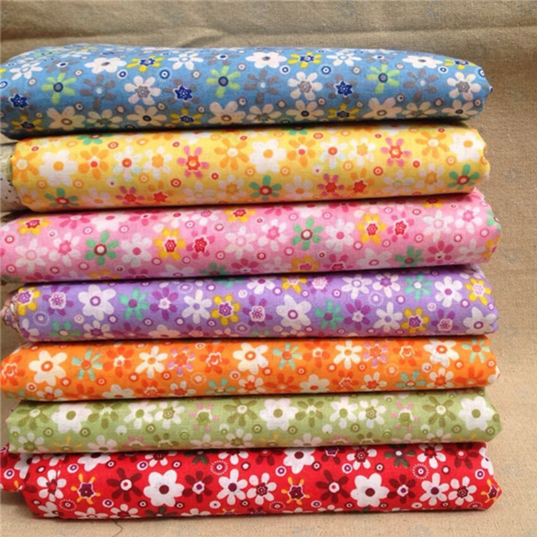 

6 Style Cotton Fabric 7Pcs/Set Printed Fabrics for Patchwork Sewing,Tissue,Baby Doll Fabric Cloth Quilt 2018