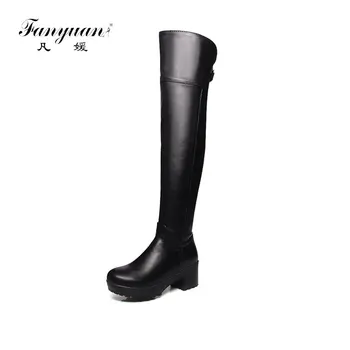 

Fanyuan fashion Women Boots spring Winter Over The Knee Boots fashion boots heels quality winte long Boots comfort square heels