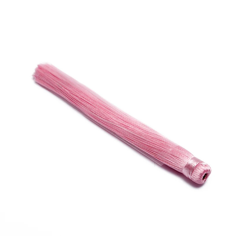 BASEHOME, 10 шт./лот, 12 см, разноцветный шелковый шнур с кисточками, ручная работа, полиэфирная нить, кисточки, подвески для рукоделия, изготовление, материалы - Цвет: pink
