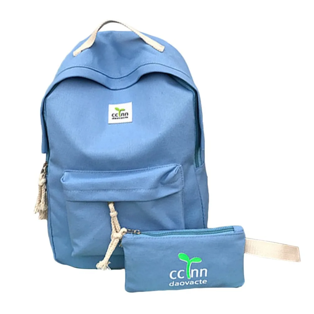 

College Wind Women Canvas Backpack 2PCS/SET Ladies Girls Shoulder School Bag Rucksack Backpack Plecak Szkolny Mochila