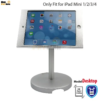 

360 rotation tablet pc stand display holder for iPad mini 1 234 stand safe desk top holder Tablet lazy Holder metal box foothold