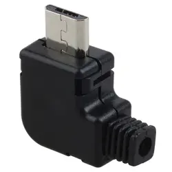 Высокое качество Розничная цена 1 шт. 90 градусов под прямым углом Micro-USB 5 P порт со штекерной розеткой, разъем с пластиковым адаптером