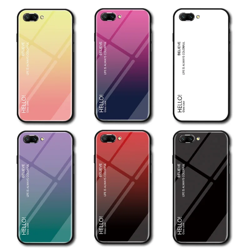 

New Tempered Glass Case for OPPO Realme3 Aurora Colorful Cover for OPPO Realme3 Case