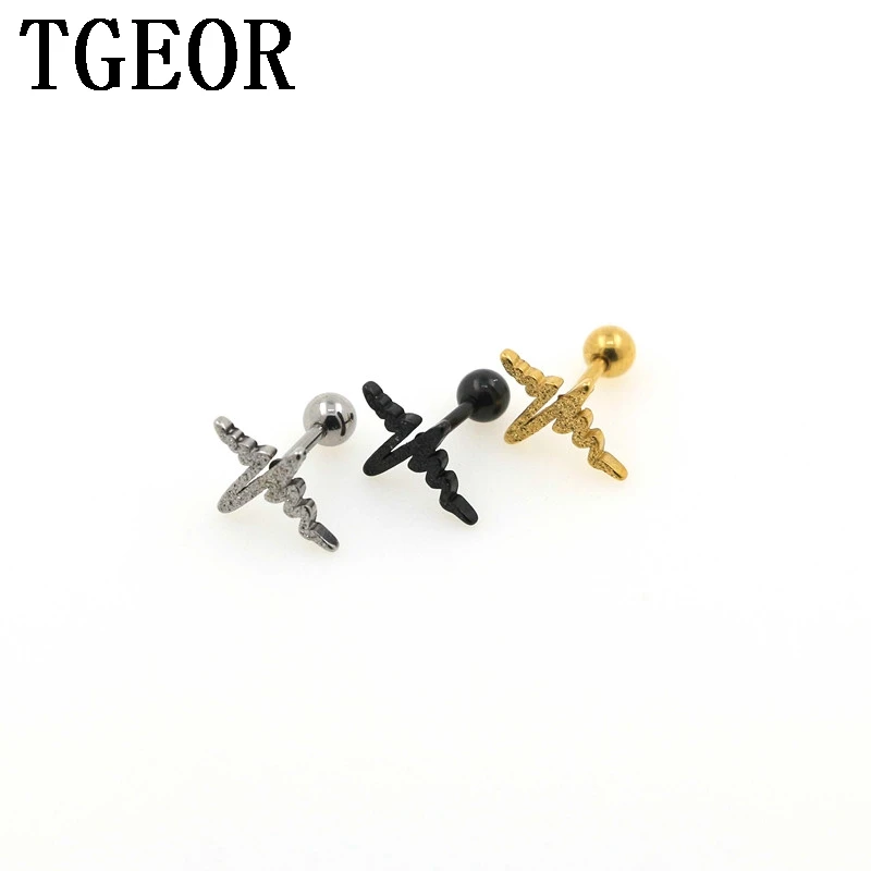

free shipping Brand New HOT WHOLESALE 30pcs 16G scrub Ice cream titanium plated color tragus piercing earring NICE