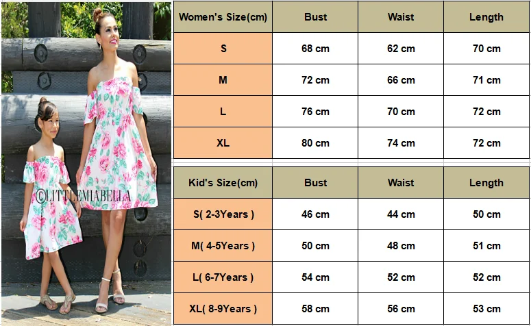 Летняя мода Семья Платье с цветочным узором для мамы и дочки для маленьких девочек с цветочным принтом с открытыми плечами платье одежда наряд