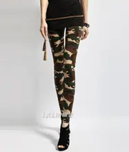 Women s Sexy Army Green Camouflage Printed Elastic font b Slim b font Pants Leggings Trousers