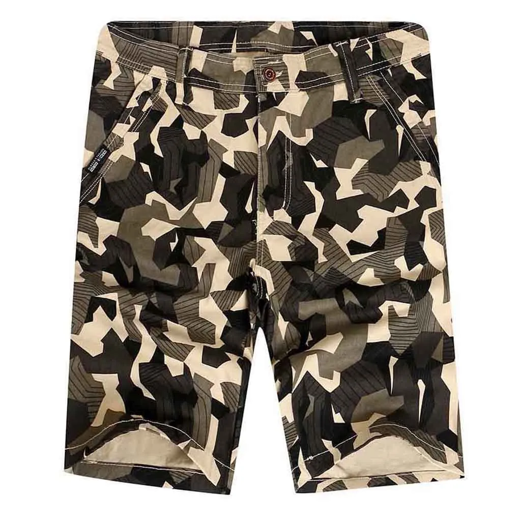 Мужские шорты Карго с карманом свободного кроя камуфляжные летние горячие продажи повседневные мужские короткие штаны Одежда Удобные мужские карго шорты B1