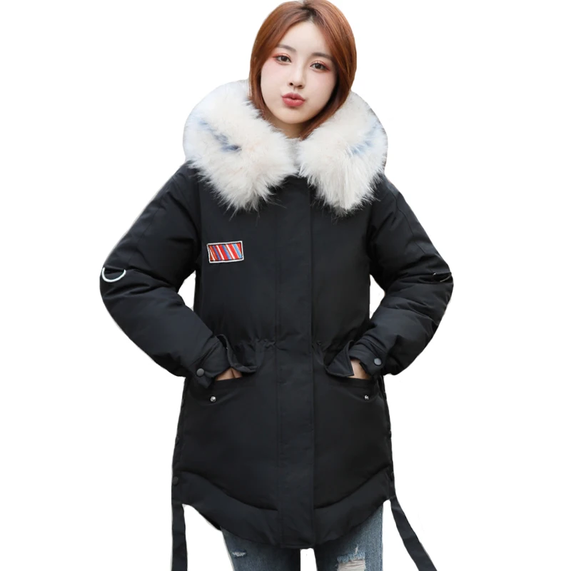 

2019 New Arrival Winter Jacket Women Slim Hooded With Fur Collar Female Short Parka Outwear Padded Coat Ladies