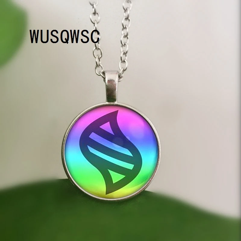 

WUSQWSC Brand Pokemon mega stone Necklace Jewelry Glass heart Round Pendant Charm Necklace Chain