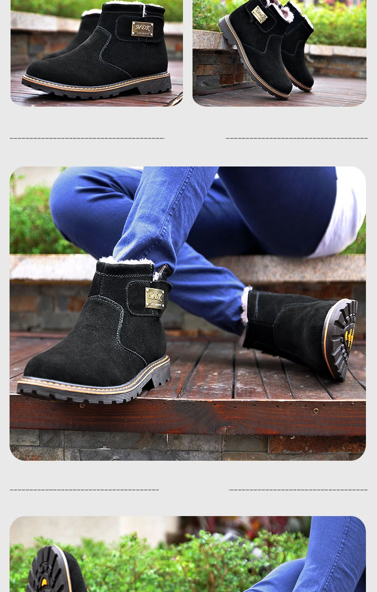 Brand Men's Boots Quality Male Shoes Suede Leather Drive Shoe Warm Fur Winter Casual Snow Bot Man Mens Ankle Boots (22)