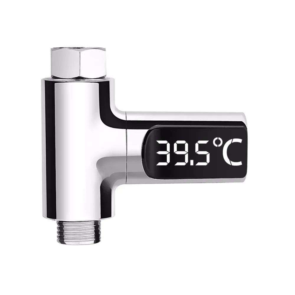 

Home LED Display Water Shower Thermometer Flow Self-Generating Electricity Water Temperature Meter Monitor for Baby Care