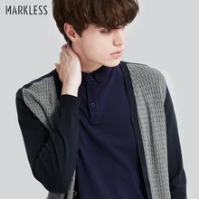 Markless осенние модные брендовые повседневные мужские свитера модные облегающие повседневные хлопковые трикотажные кардиганы с v-образным вырезом MSA7710M