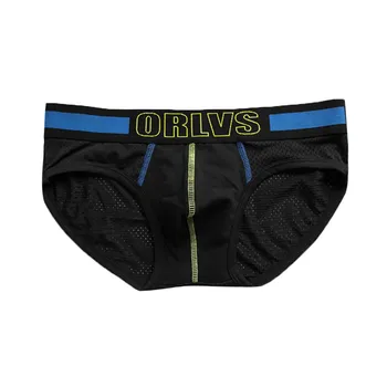 

Cotton Men's Underwear New Sexy Mesh Printed Low Waist Soft and Comfortable Breathable Briefs Fashion Casual Daily Bragas #Z