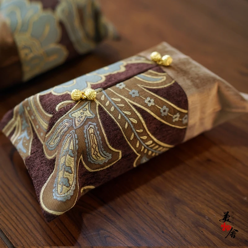 Freeshipping Retro Orchid European Luxury Customized Wedding Room Car Hotel Decorative Embroidery Tissue Box Napkin Holder Cover