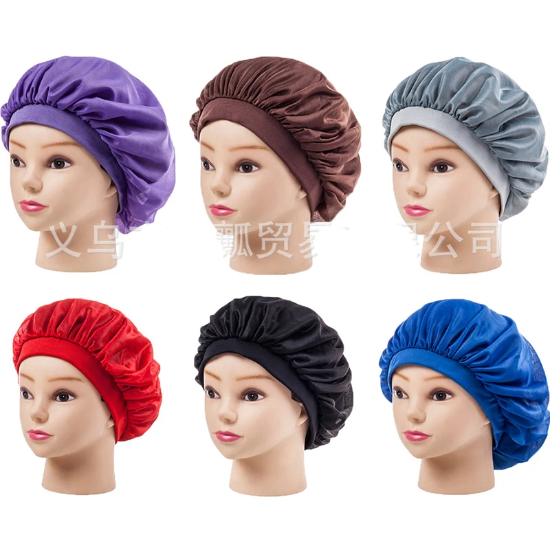 Для домашнего использования Для Женщин Атлас Кепки леди волосы шапочка для химиотерапии шляпа дамы ночной сон Кепки тюрбан Повседневное длинные волосы головные уборы