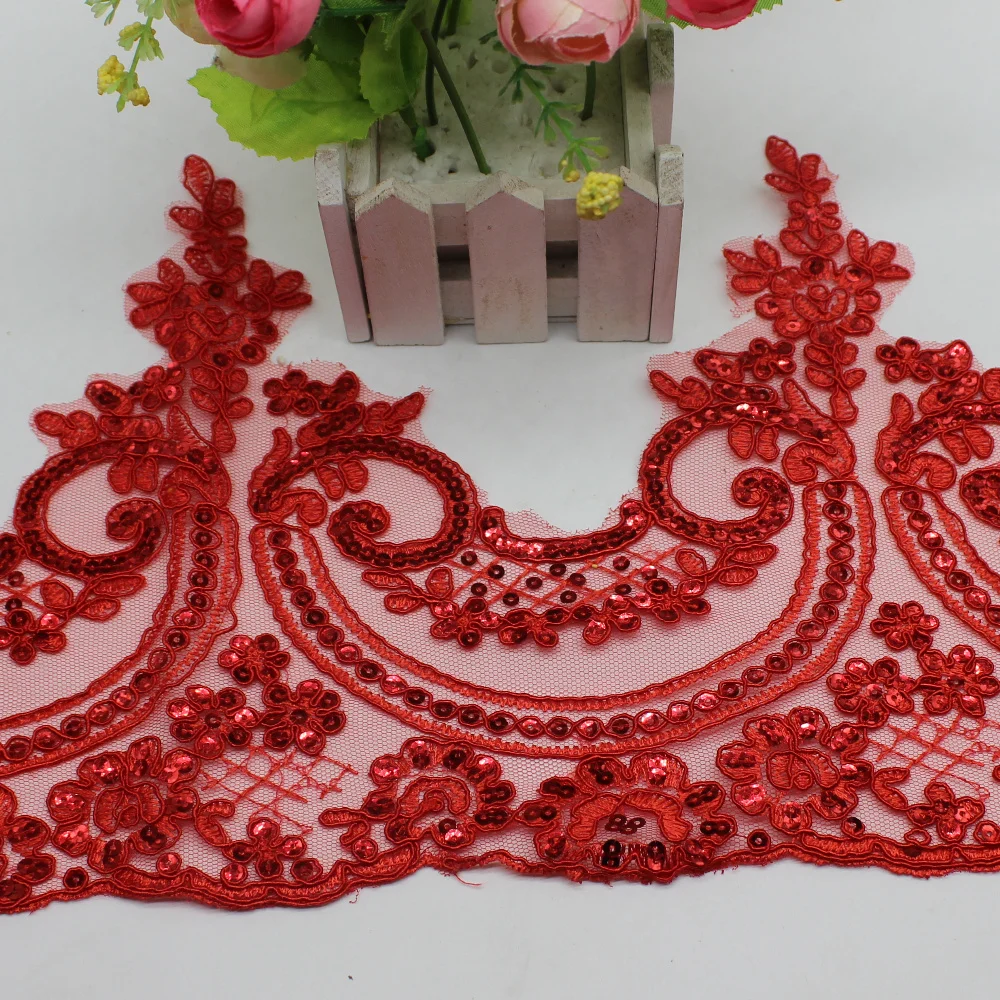 YACKALASI 5 ярдов свадебная ткань Кружевная аппликация 3D цветок вышитые свадебные пояса зубчатый шитье отделка границы 22-24 см