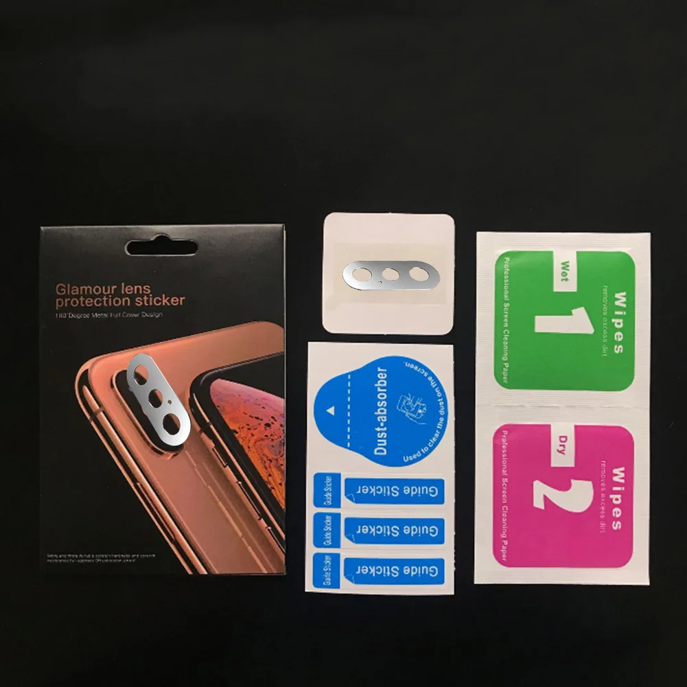 

Full Cover Scratchproof Protector Accessories Round Phone Lens Film Wear Resistant HD Tempered Glass Metal For IPhoneX XS XSmax