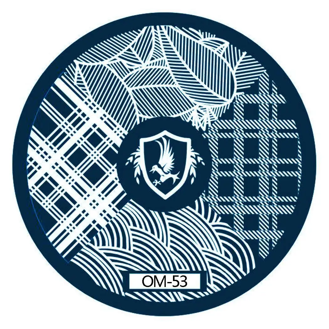 

Image Plate etc Badge Salon Polish Transfer Leaf Round Tool Stamping Geometric Stencil Home Nail Plates Manicure Plaid Stamping
