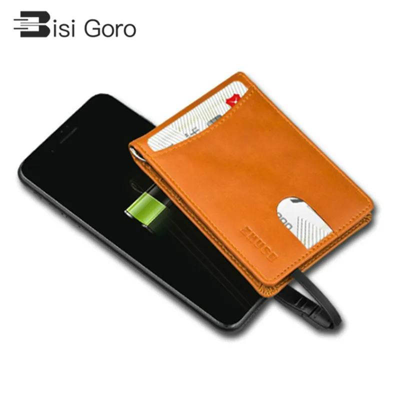 

BISI GORO 2019 New Unisex Smart Wallet With USB Charging Wallet Adapt For Ipone And Android Type-C Capacity 4000 mAh 3 Colors