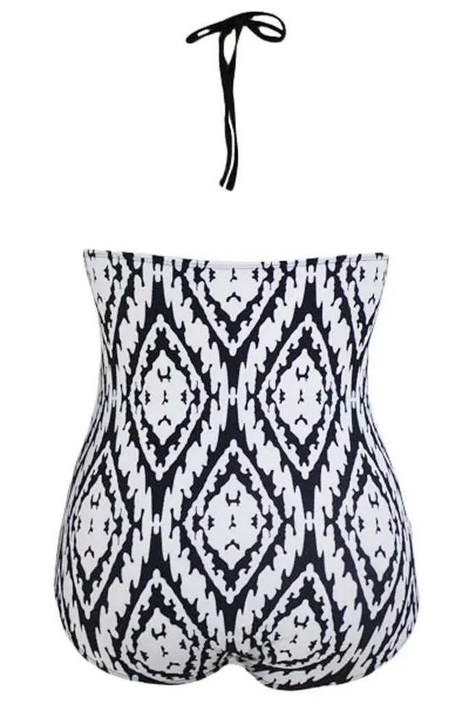 Купальник с эффектом пуш ап и высокой талией размеры XXXL XXL|swimsuit retro high waist|fringe