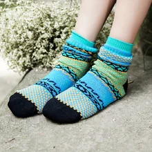 Eur36-43, женские зимние винтажные плотные женские хлопковые носки в стиле ретро, Комплект носков, женские теплые носки с узорами