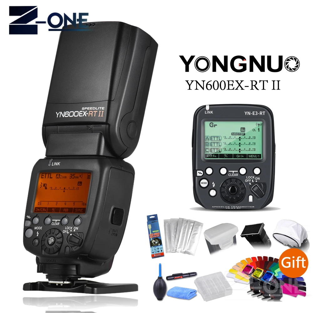 

YONGNUO YN600EX-RT II 2.4G Wireless HSS Master Flash for Canon Camera as 600EX-RT II + YN-E3-RT TTL flash trigger W/Free Gift