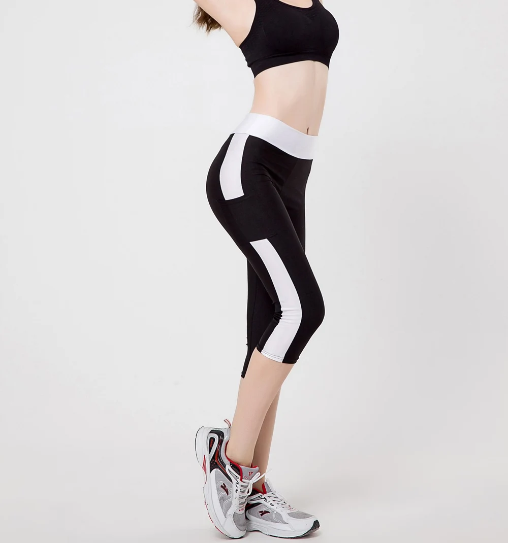5XL Женские сексуальные Полосатые Леггинсы с боковыми карманами, штаны-капри для фитнеса, светоотражающие легинсы, обтягивающие 9 видов стилей, быстросохнущие штаны для тренировок