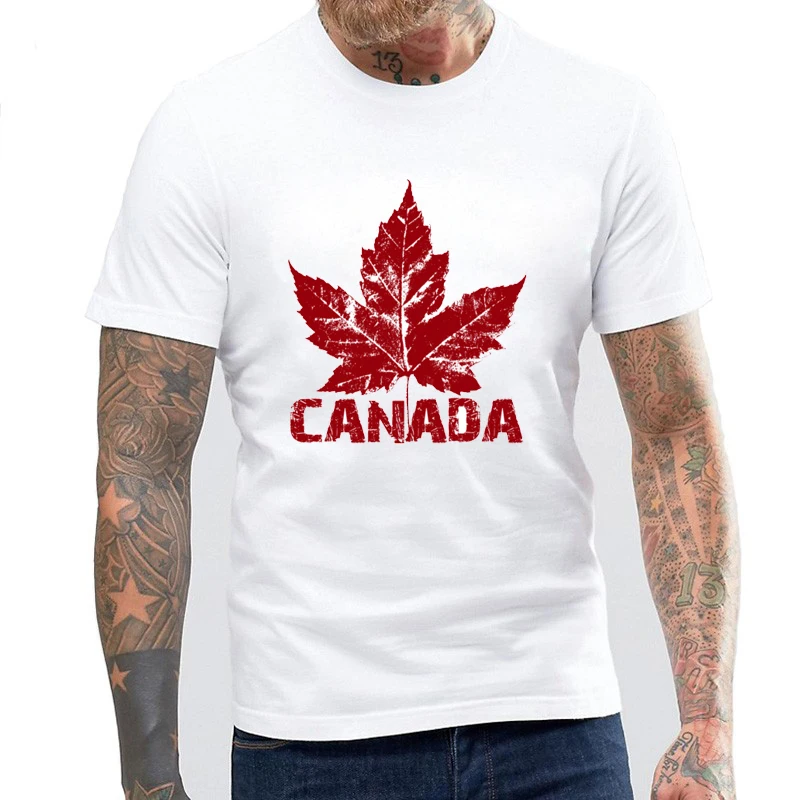 2018 Summer Canada Flag Men T shirts 100 Cotton Short Sleeve Fans