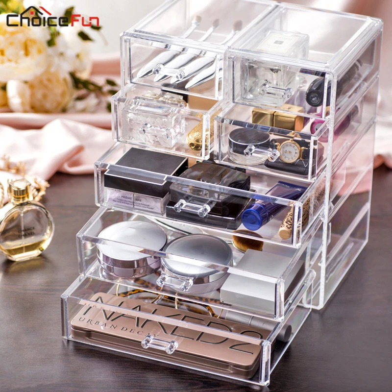 Choice Fun Best Selling Large Desktop Clear Acrylic Drawers Casket