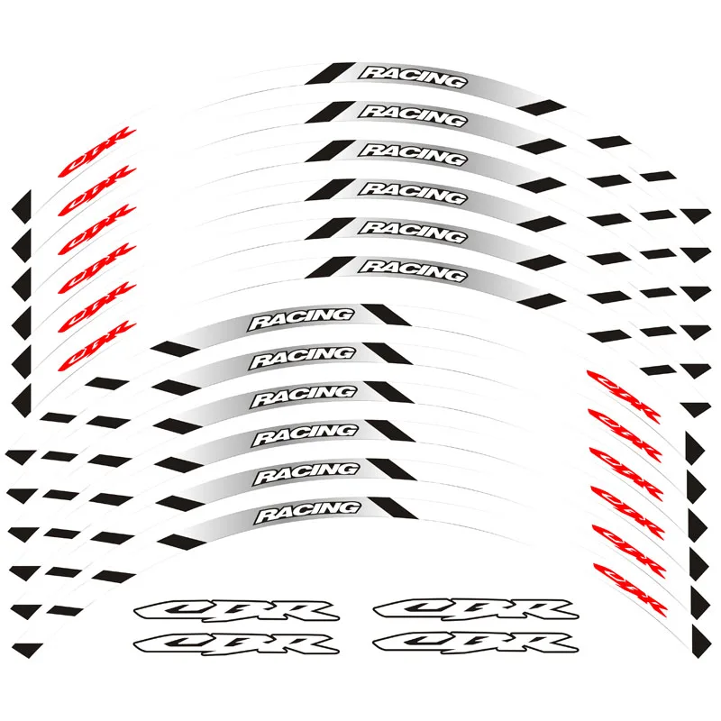 Наклейки для передних и задних колес для мотоцикла с наружным ободом, светоотражающие полосы для Honda CBR