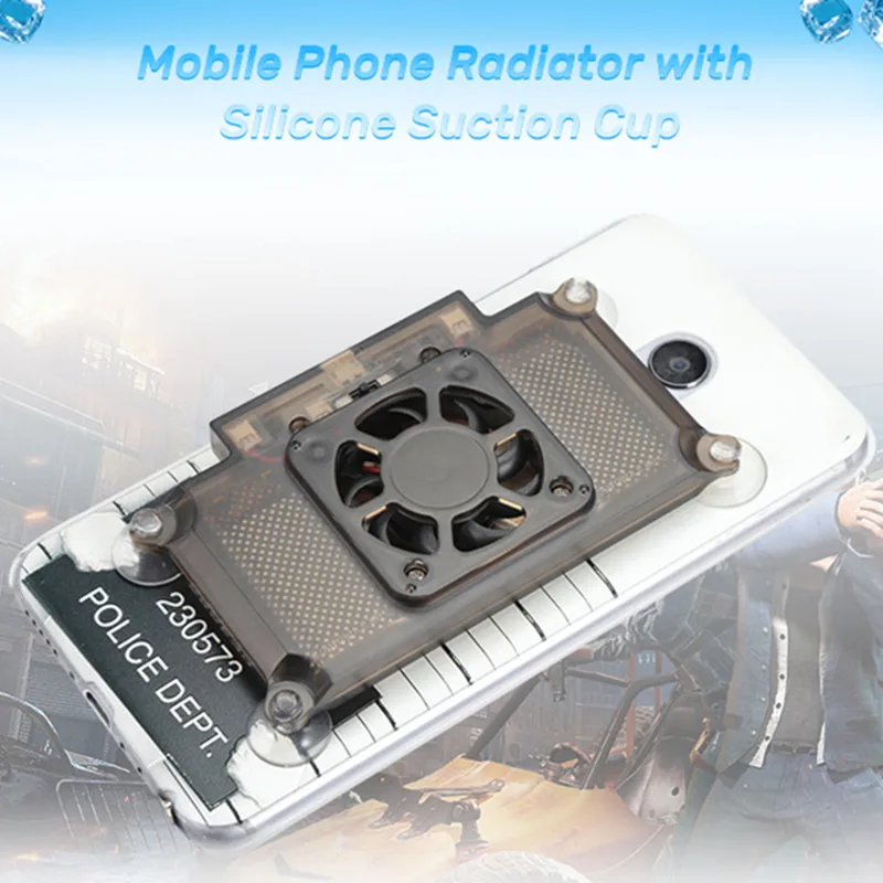 

3 in 1 Mobile Phone Heat Sink Radiator Game Cooler With Silicone Suction Cup Heat Sink Audio Radiator With Charging CableAdapter