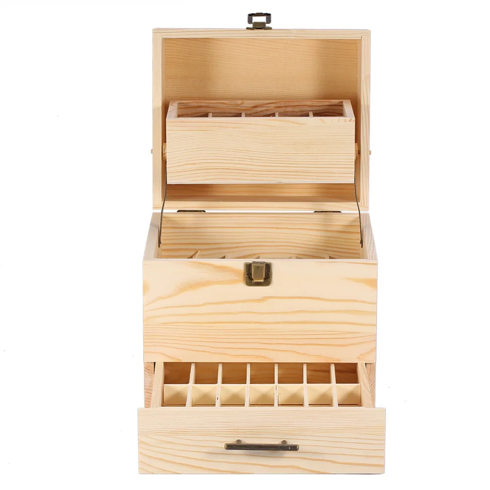 

Detachable 3 Layers Wooden Box for essential oils Essential Oil Storage Box for essential oils 59 Slots Bottle Holder Boxes