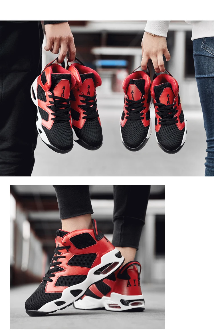 Новинка года; Баскетбольная обувь с воздушной подушкой для мужчин и женщин; дышащие кроссовки уличные спортивные кроссовки для подростков; кроссовки для девочек и мальчиков