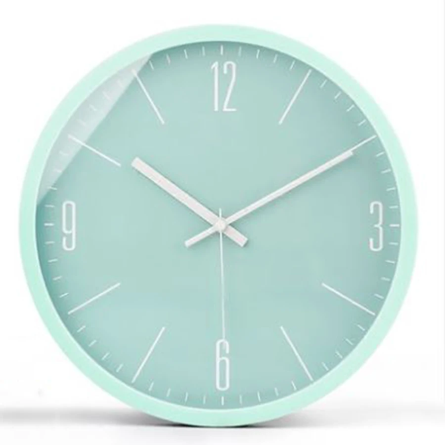 Green Cute Wall Clock Simple Children Pink Modern Design Kids Wall