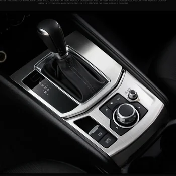 

Stainless Steel Gear Control Center Whole Panel Stickers Cover PWM Panel Cup Holder for Mazda 2017 2018 CX-5 CX5