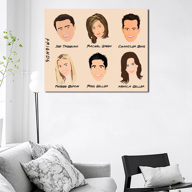

Friends TV Show Characters Cartoon Canvas Posters Prints Wall Art Painting Decorative Picture Modern Home Decoration Accessories