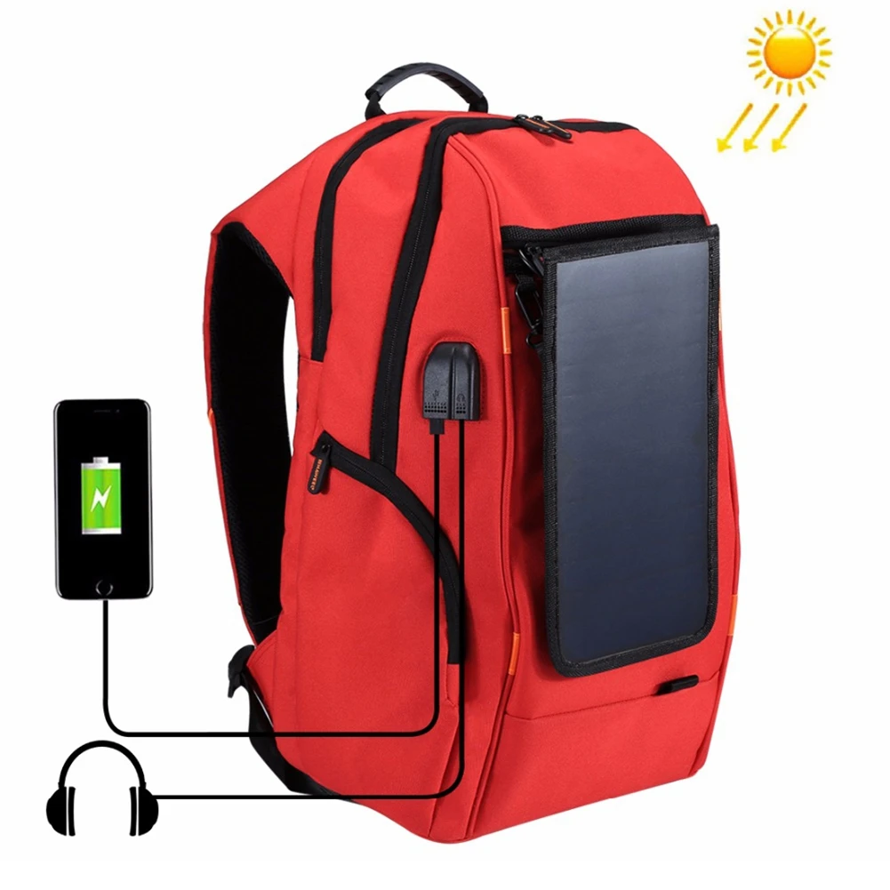 

PULUZ Outdoor Multi-function Solar Panel Power Comfortable Breathable Casual Camera Backpack Laptop Bag for 3C /Dslr Accessories