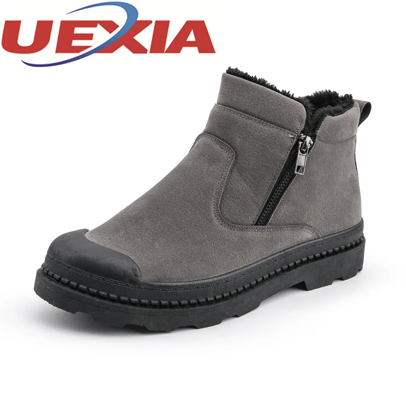 

Winter Mens Casual Warm Shoes Ankle Plush Snow Boots Outdoor Men's Fashion Slip On Cotton Shoes Men Flat Botas Chaussures Homme