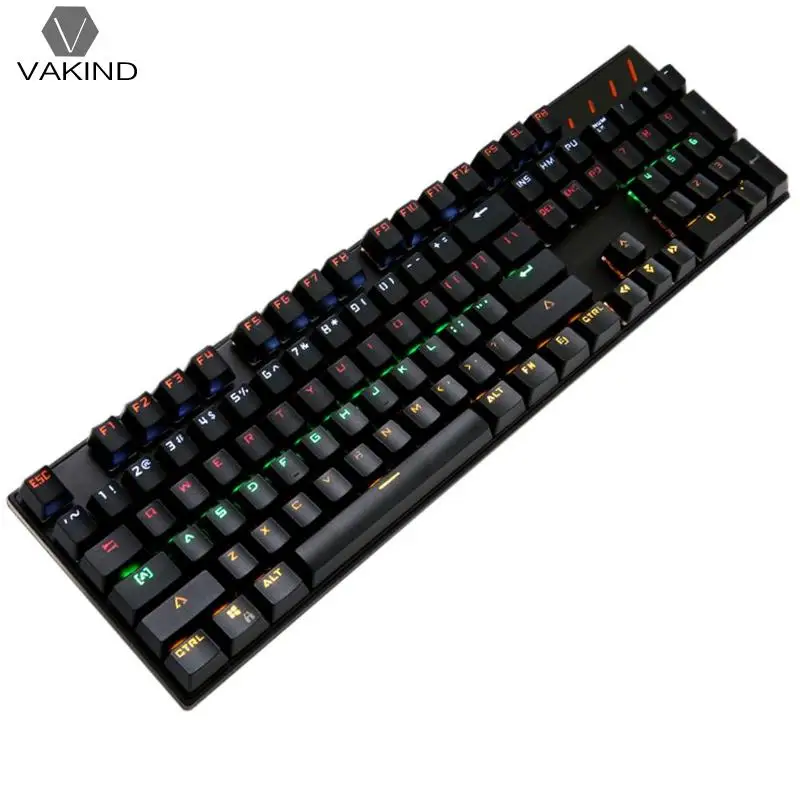 

USB Wired Mechanical Keyboard for Computer 104 Key Gaming Keyboard with Backlight Blue Switch Axis Keycaps Teclado Gamer for PC
